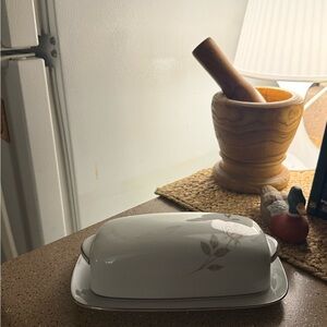 Elegant Floral Butter Dish by Noritake